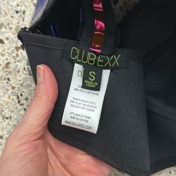 Club exx rainbow bra top runner dolls kill shiny rave small s - Picture 2 of 6